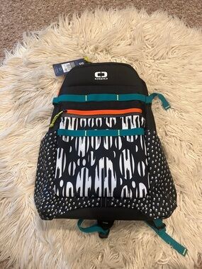 OGIO Alpha ** NEW** 20L Black Backpack Safari with Teal and Orange Accents
